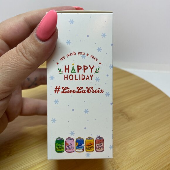 Lacroix Beach Plum Blue White Christmas Ornament Sparkling Water Can Holiday - Picture 2 of 6